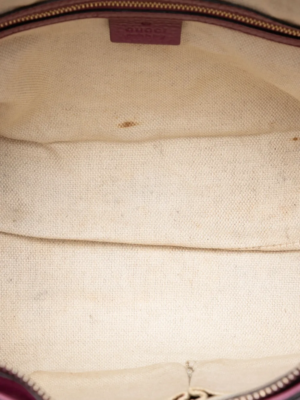 GUCCI Pre-owned 2016-2025 Small Pebbled Leather Soho Cellarius Satchel In Purple