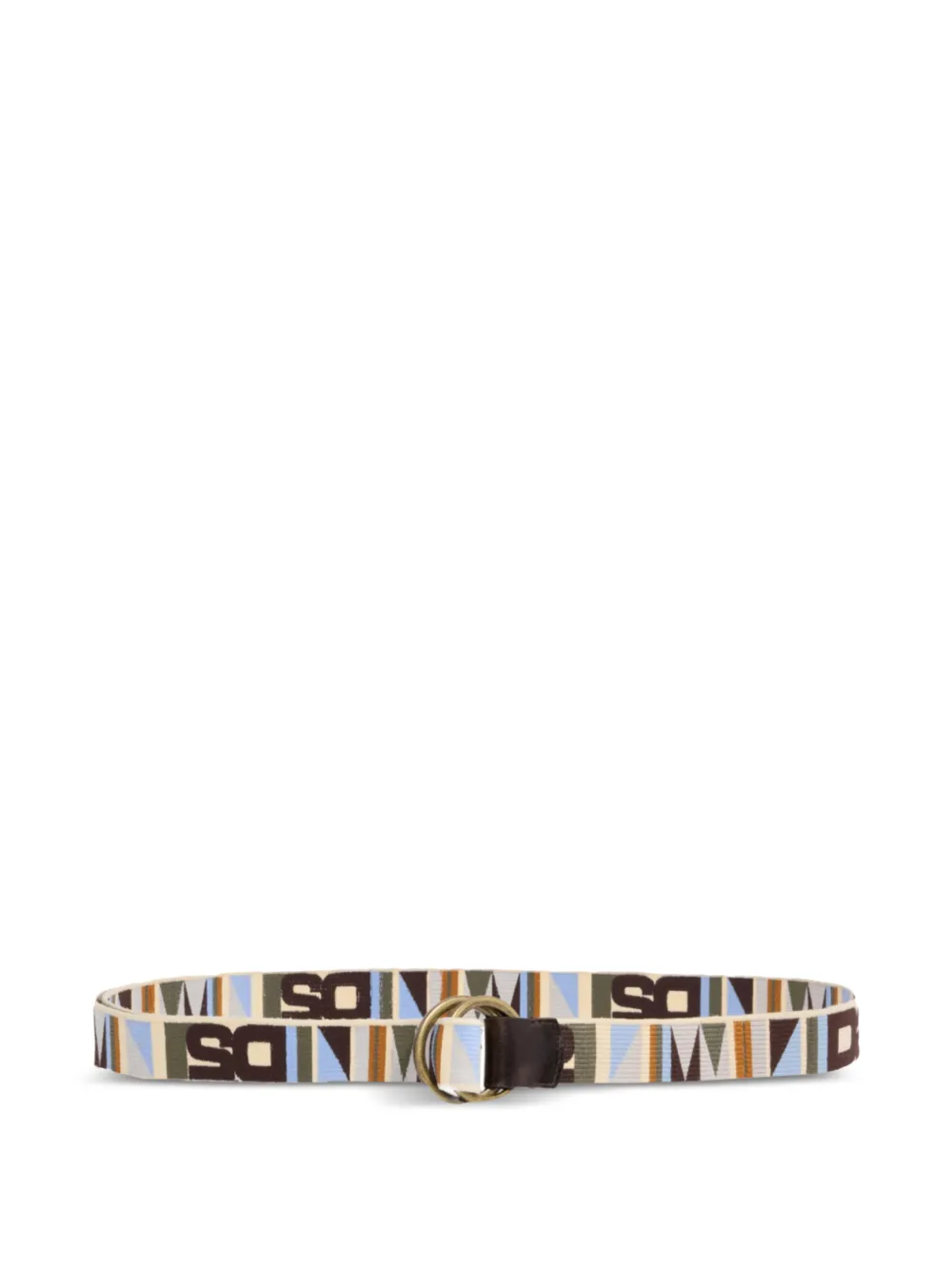 Dsquared2 Geometric-print Belt In Metallic