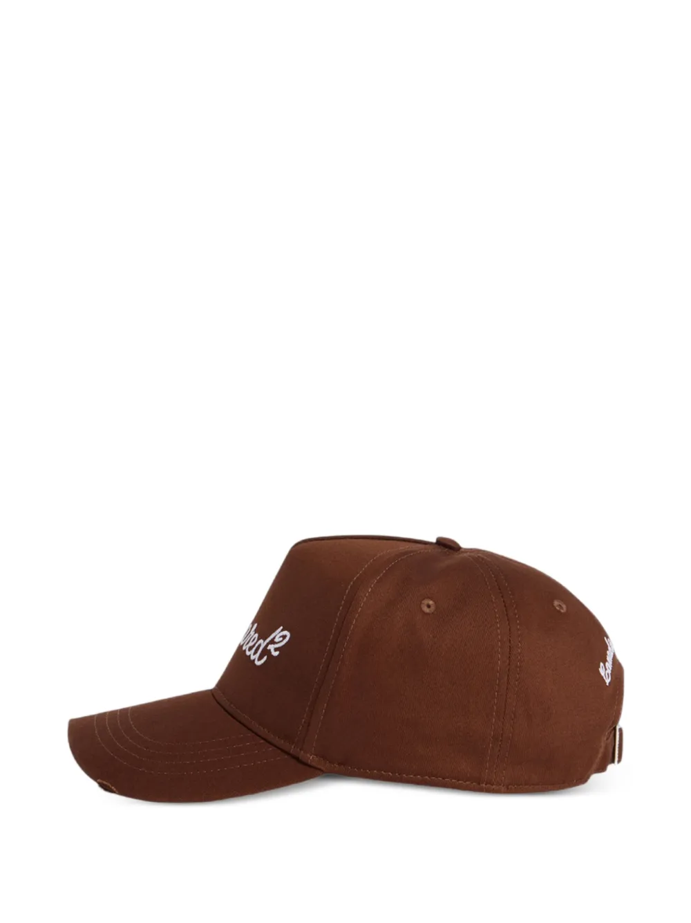  Dsquared2 Signature Embroidered Baseball Cap - Brown 