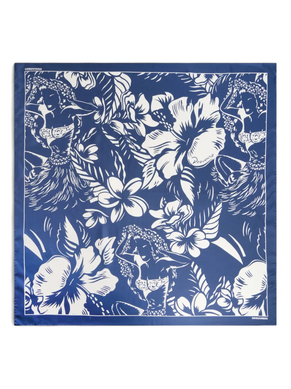 DSQUARED2 dancing flowers scarf | Blue | Image 1
