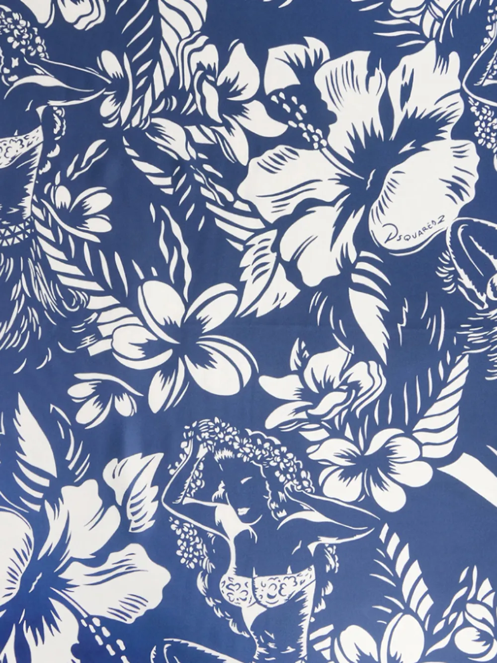 DSQUARED2 Sjaal met dansende bloemenprint Blauw