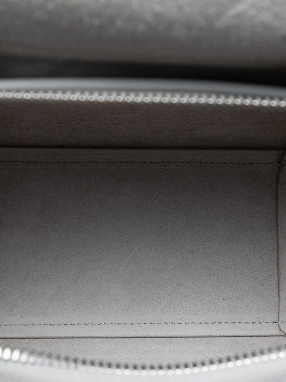 Pre-owned Celine 2018 Nano Laminated Calfskin Belt Bag Satchel In Silver