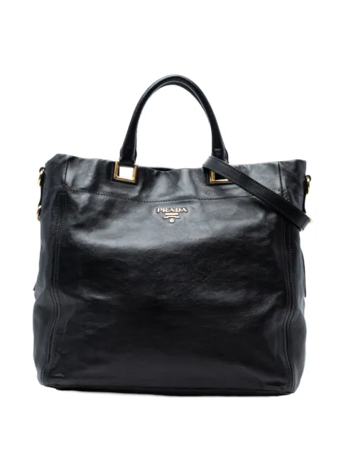 Prada Pre-Owned 2000-2025 Glace Calf Open Convertible Tote satchel