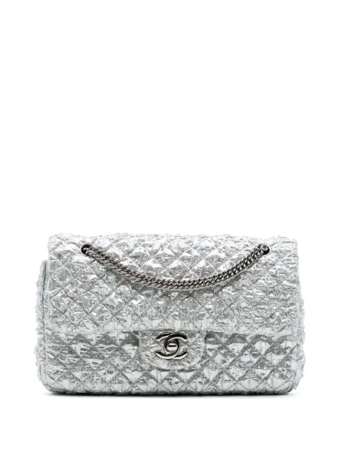 CHANEL Pre-Owned 2006-2008 kleine Classic Metallic Lame Bijoux Chain Double Flap Schultertasche
