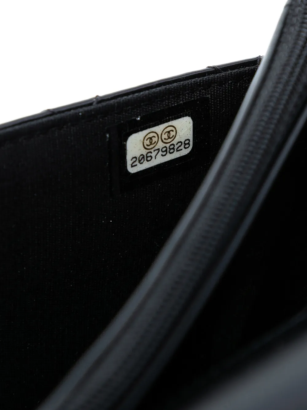 Pre-owned Chanel 2014-2015 Quilted Patent Boy Wallet On Chain Crossbody Bag In Black