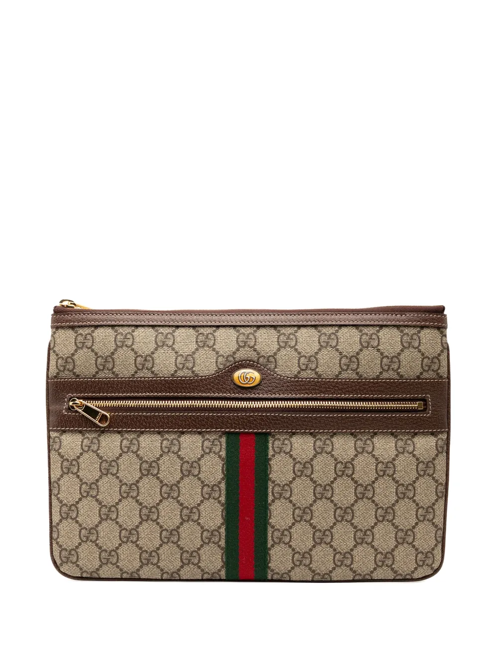 Gucci Pre-Owned 2016-2025 GG Supreme Web Ophidia clutch bag - ブラウン