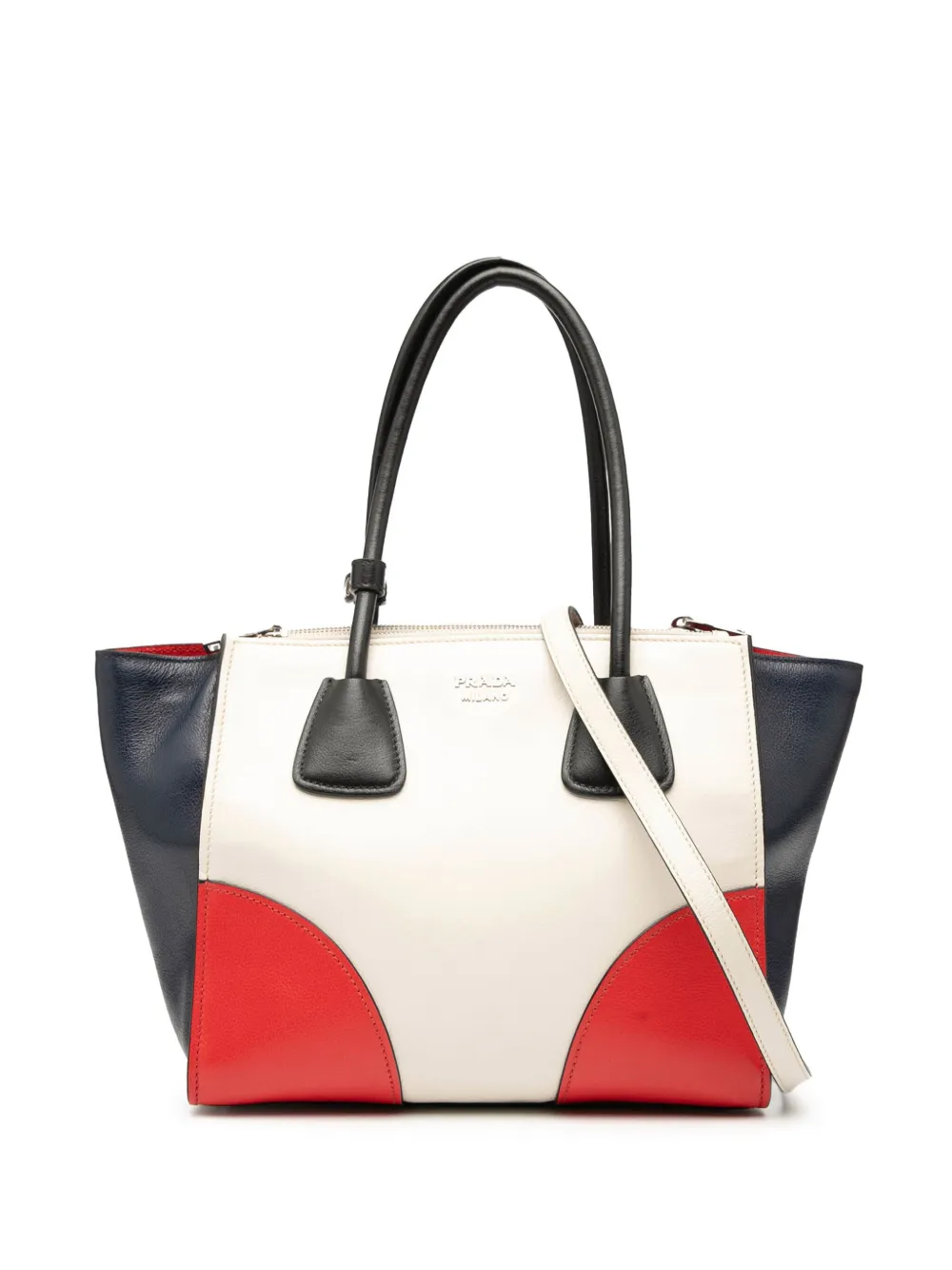 Prada Pre-Owned 2013-2020 Multicolor Glace Calf Twin Pocket satchel -