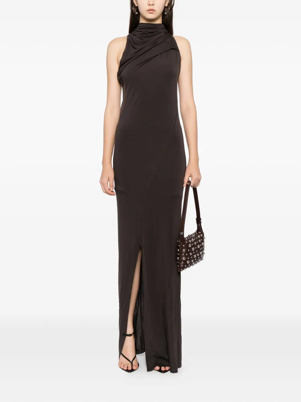 Helmut Lang knot-detail dress - Bruin