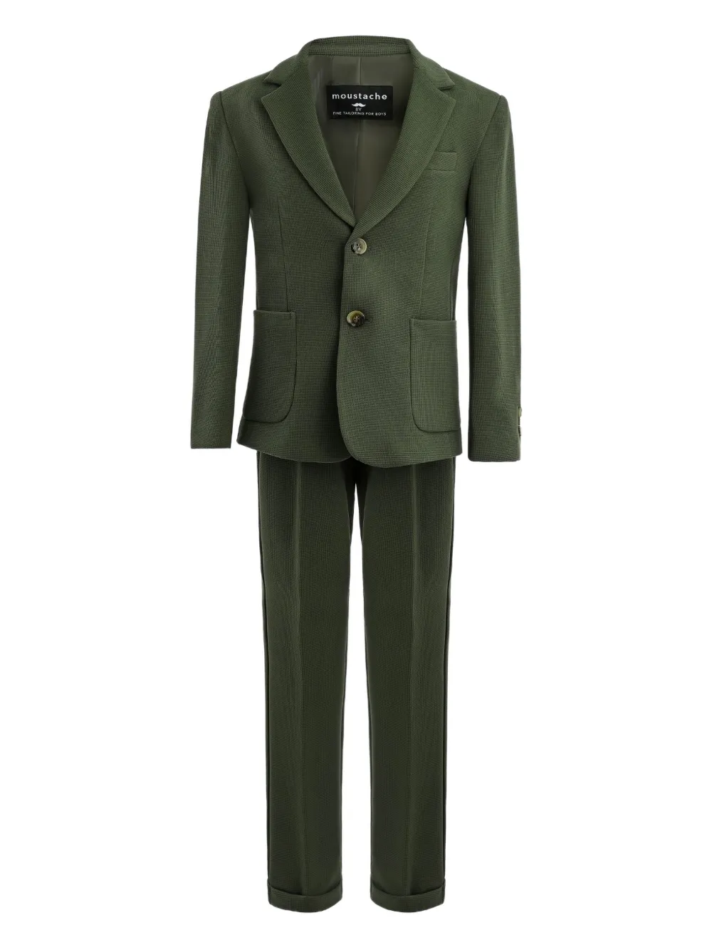 Moustache Kids' Single-breasted Suit Set (set Of Two) In Green