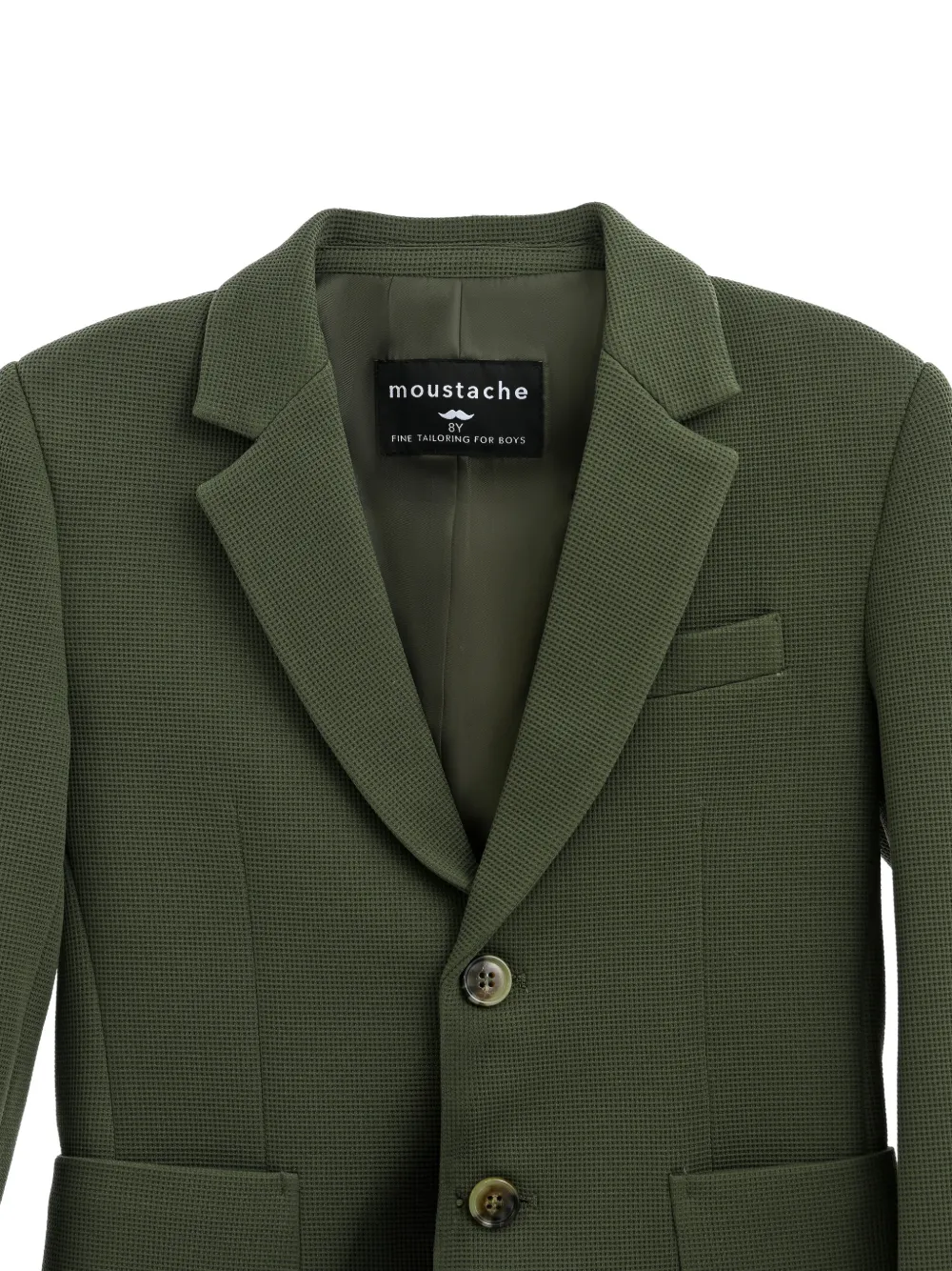 Moustache Tweedelig pak met enkele rij knopen Groen