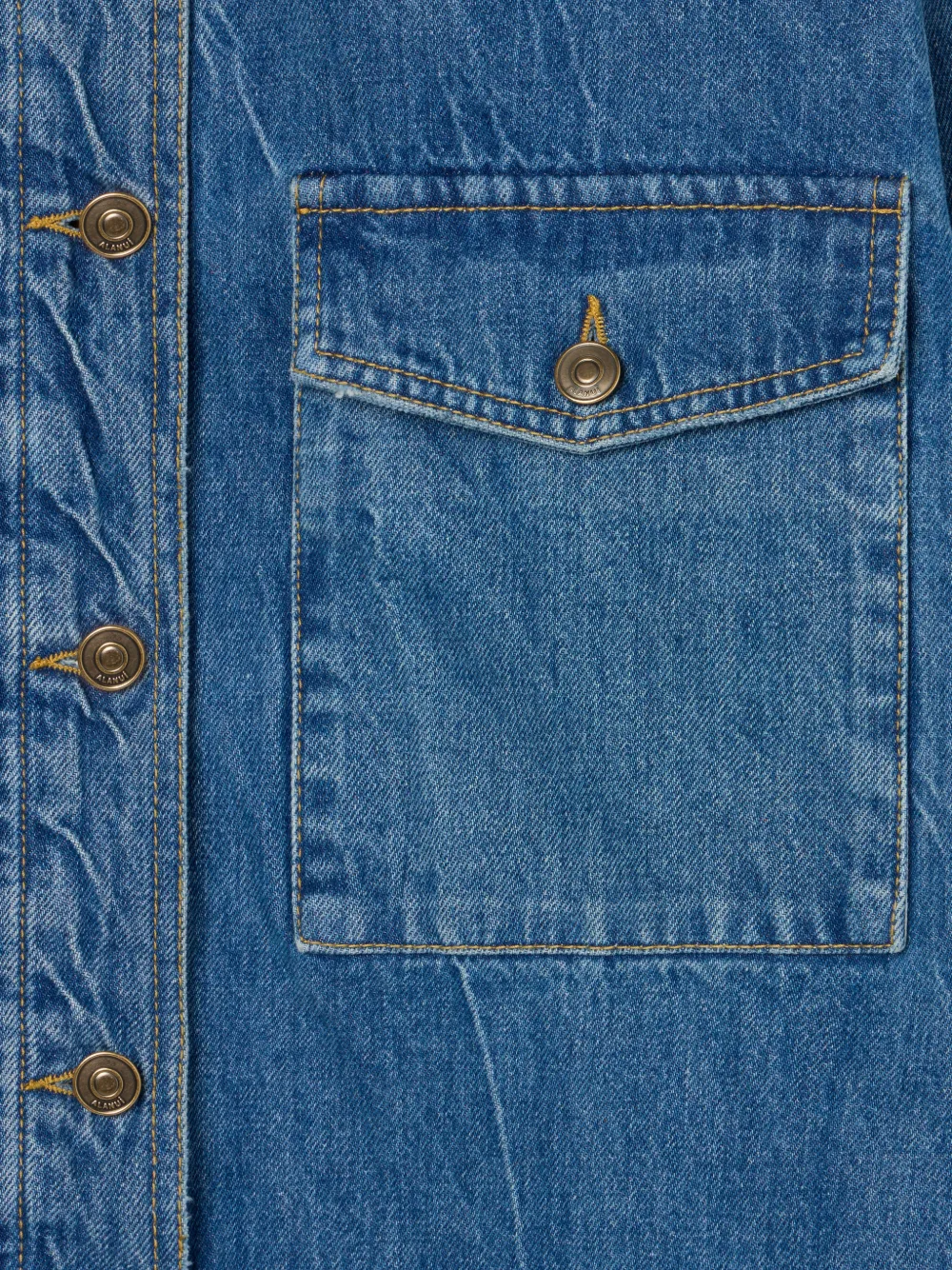 Alanui Golden Dusk denim jack met franje Blauw