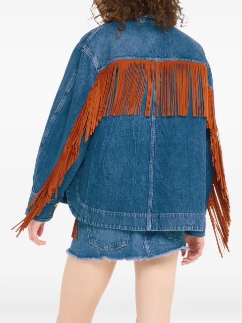 Alanui Golden Dusk fringed denim jacket 