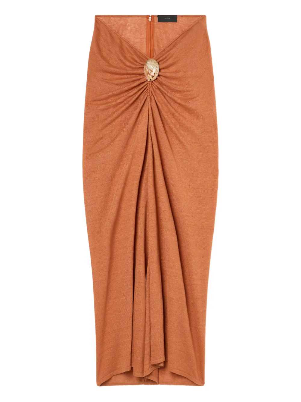 Alanui Mermaid Inside gathered midi skirt | Orange | Image 1