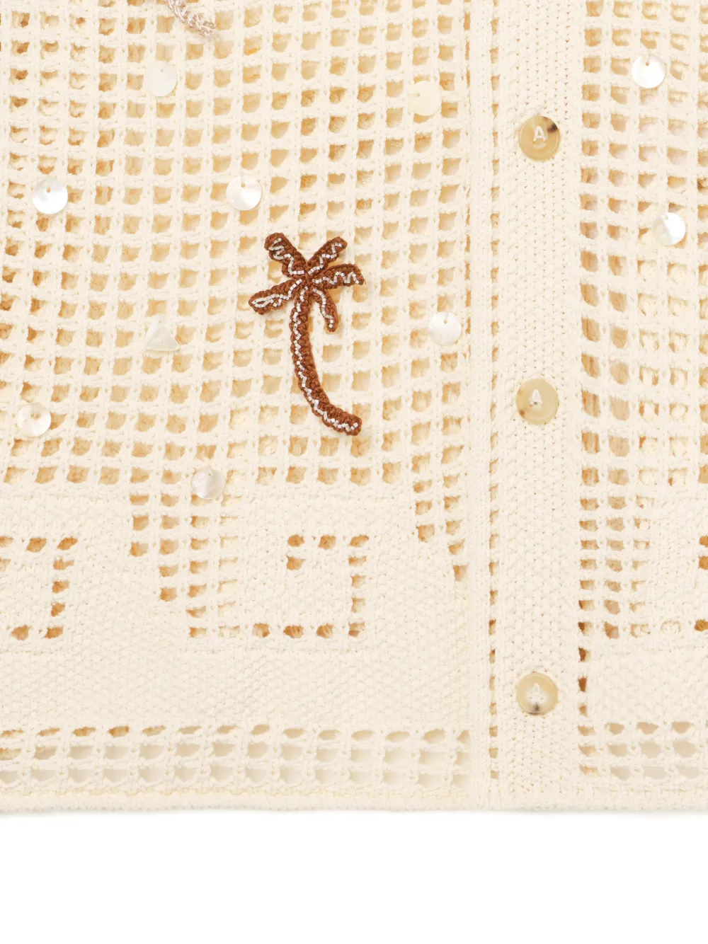 Alanui Opengebreide verfraaide blouse Beige