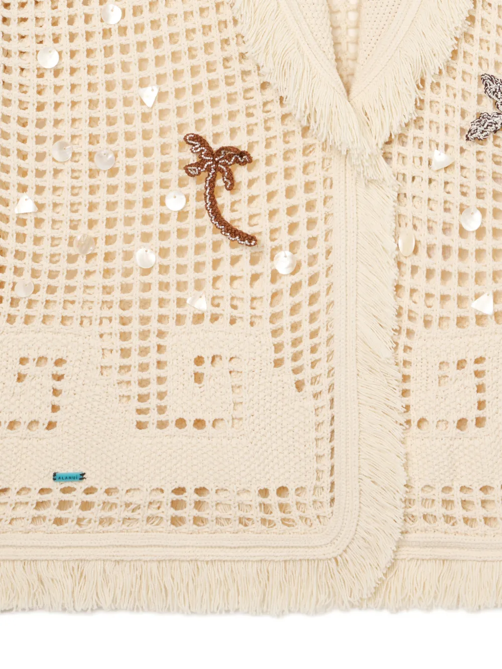 Alanui Where The Waves Begins vestjas met franje en applicatie Beige