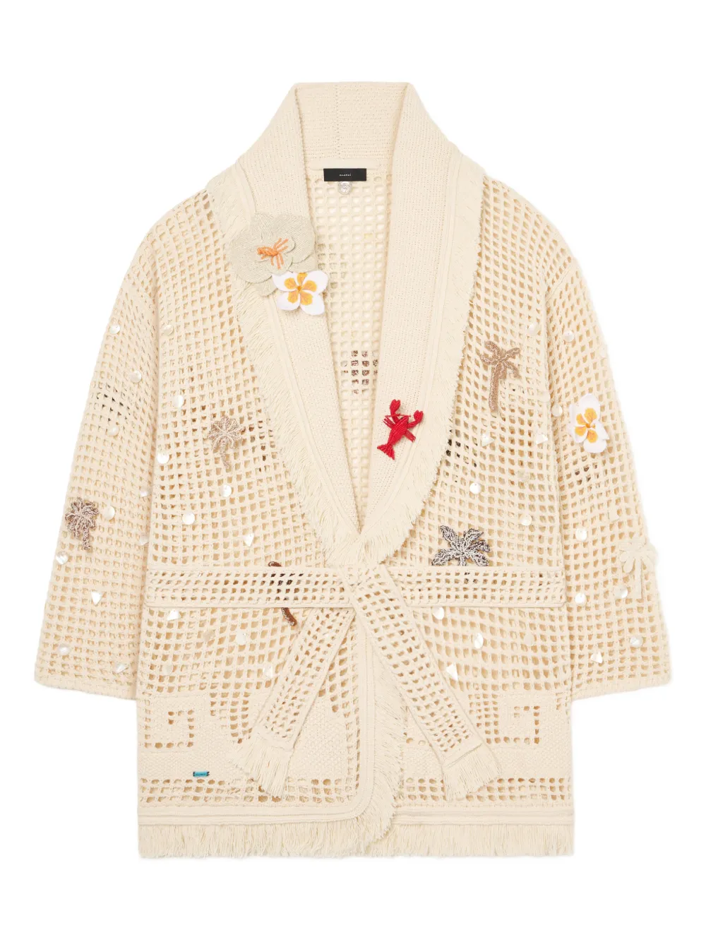 Alanui Cardigan lungo Where The Waves Begins con applicazione - Toni neutri