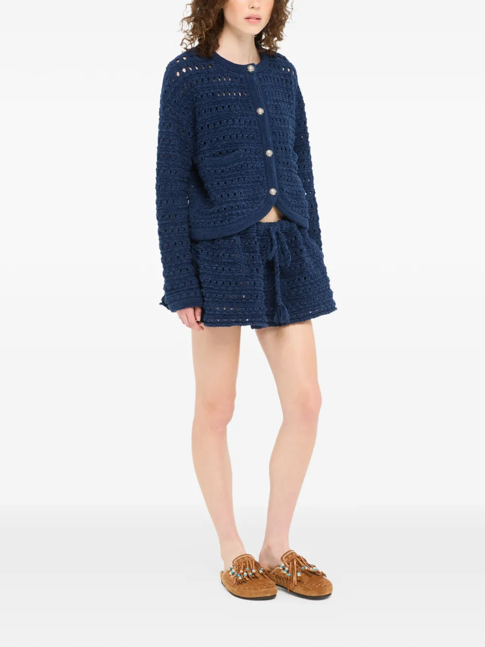  Alanui The Breath Of The Lagoon Buttoned Jacket - Blue 
