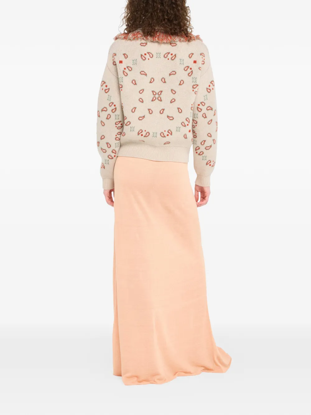 Alanui Vest met bandana-jacquard met franje Beige