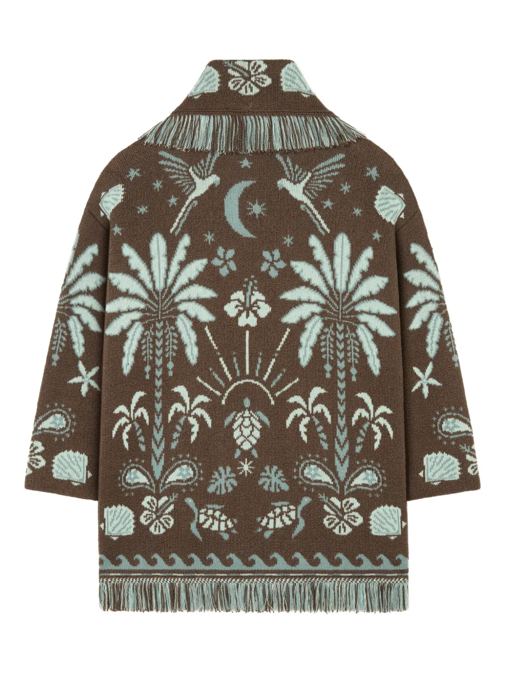  Alanui Echoes Of The Island Fringed Cardi-coat - Brown 