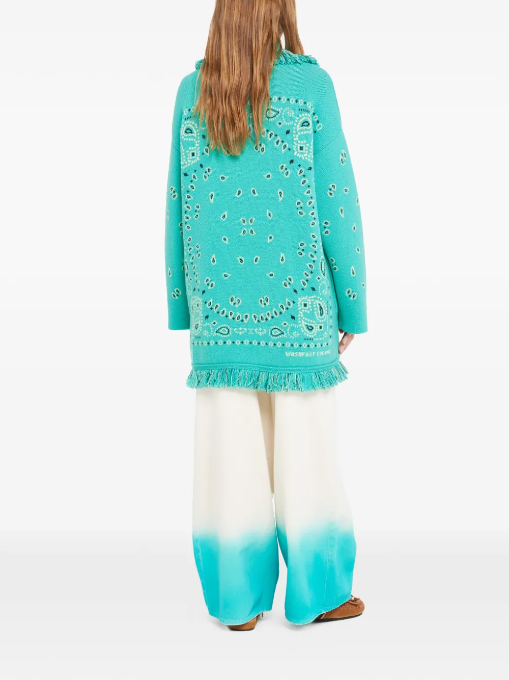 Alanui Vestjas met bandana-jacquard en franje Blauw