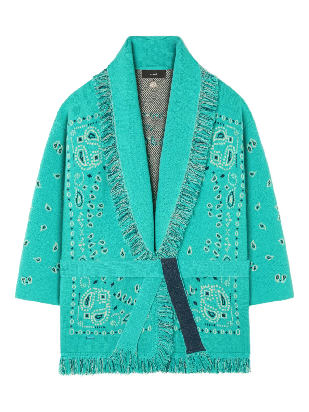 Alanui Cardigan lungo con frange - Blu