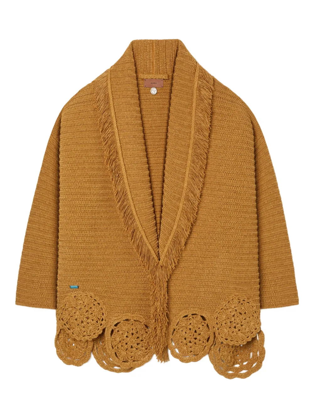 Alanui Cardigan Island Memories con frange - Marrone