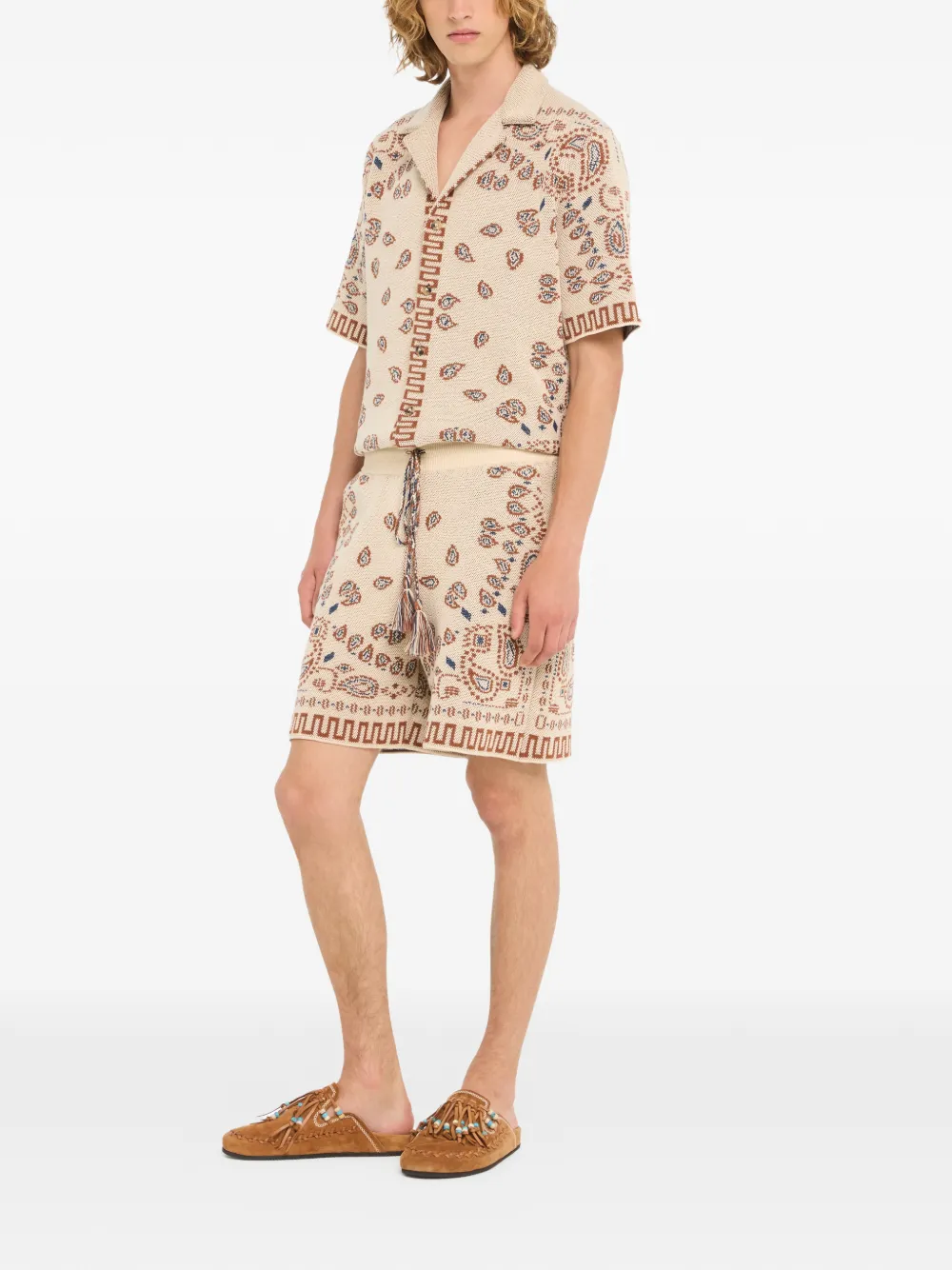  Alanui Cotton Bermuda Shorts - Neutrals 