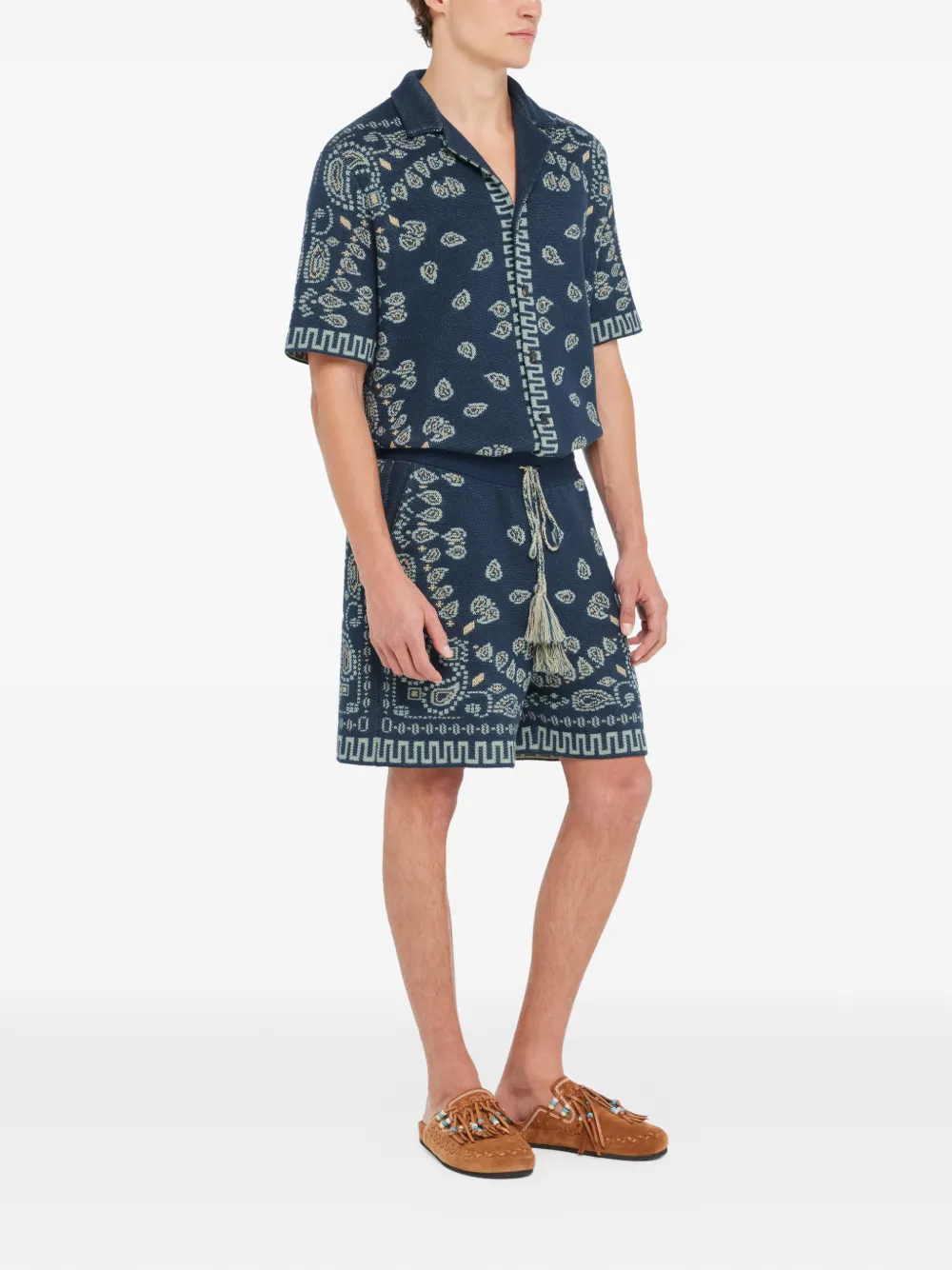 Alanui Paisley-pattern Shorts In Blue
