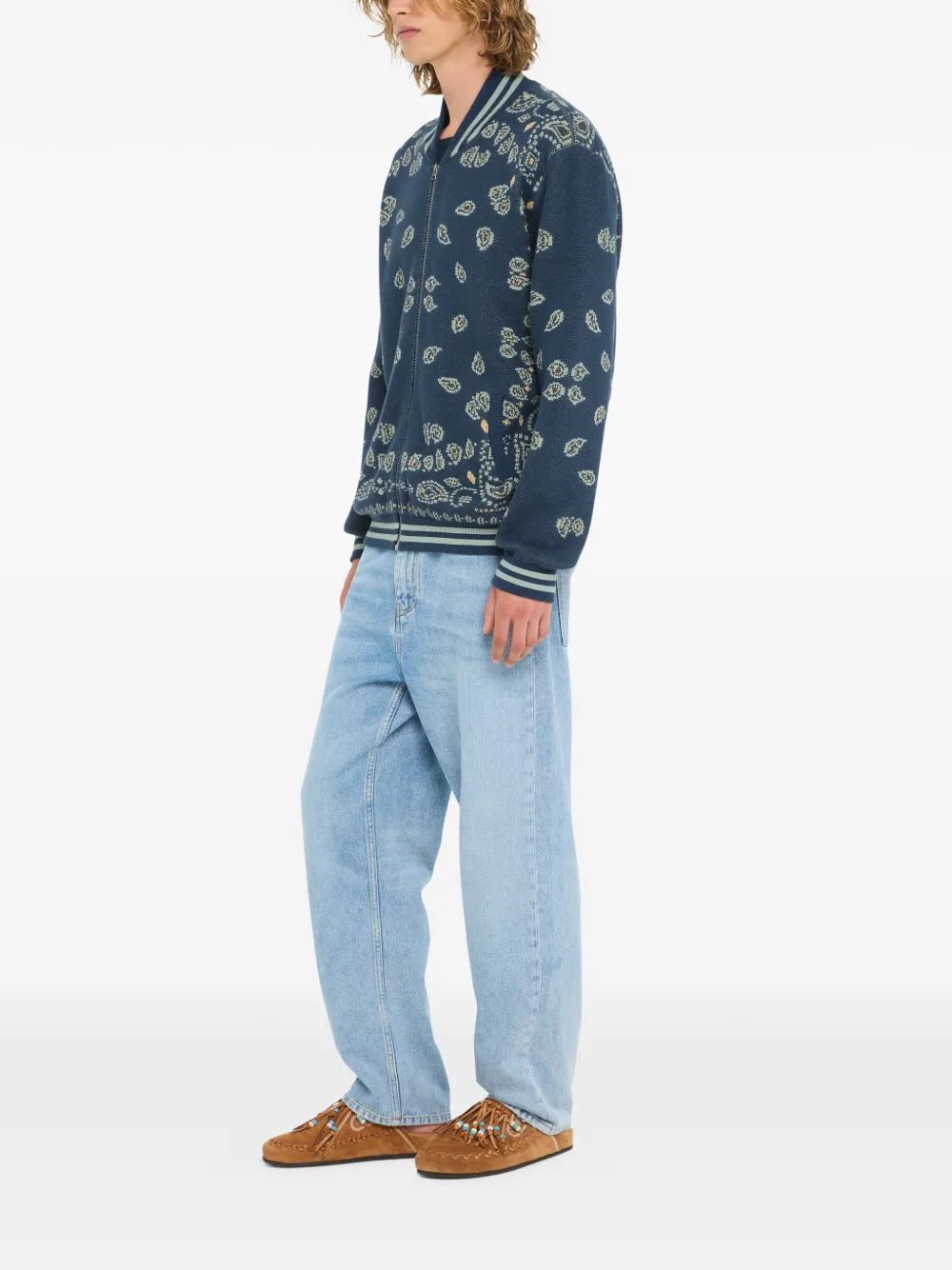  Alanui Jacquard Bomber Jacket - Blue 