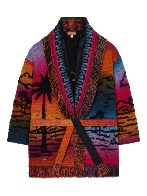 Alanui Sunset Stories fringed cardi-coat