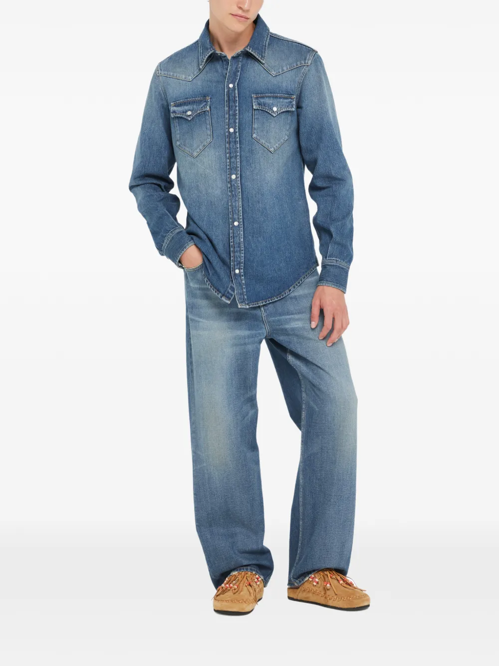 Alanui Jeans a gamba ampia - Blu