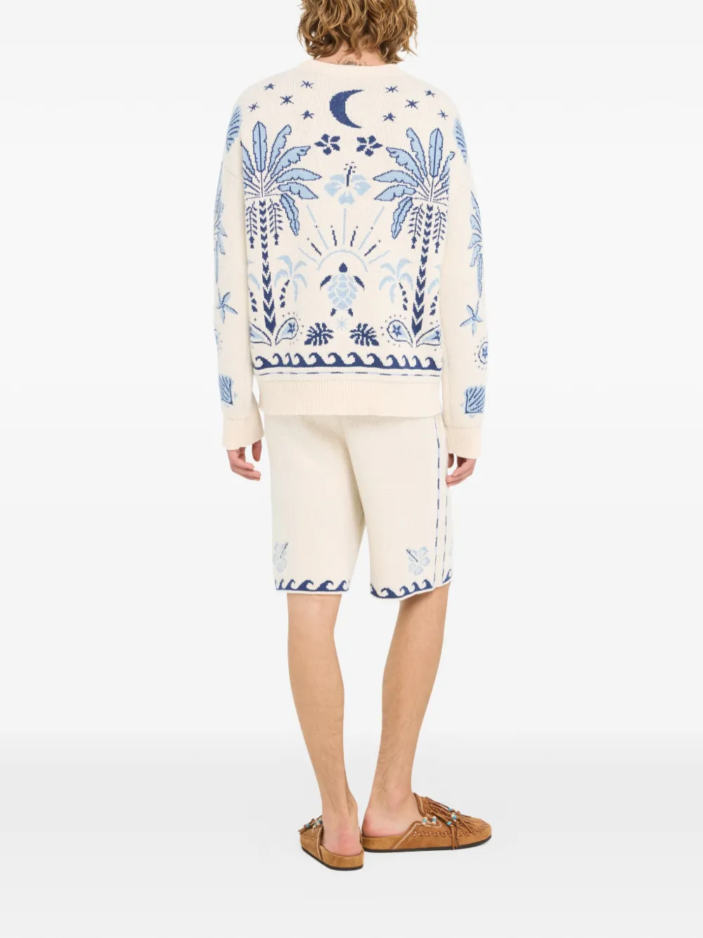 Alanui Sweater met print Beige