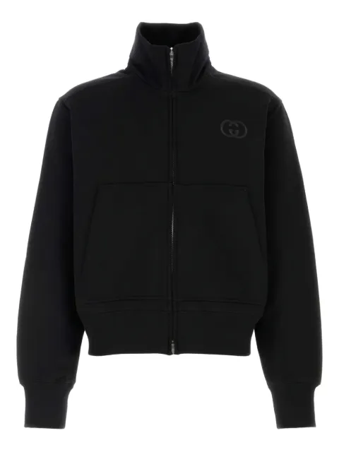 Gucci Interlocking G zip-up cotton sweatshirt