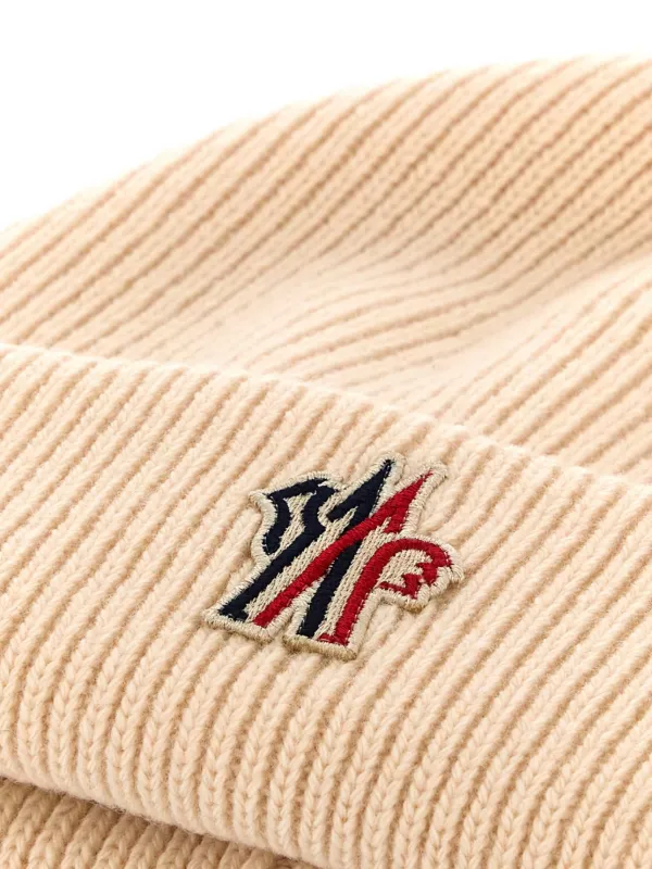 Moncler Grenoble logo-patch Beanie Hat | Neutrals | FARFETCH ZA