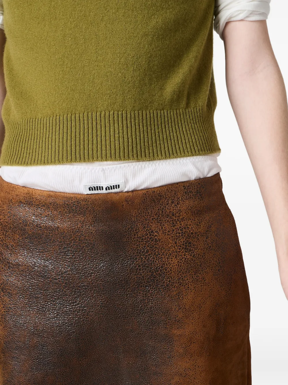 Miu Kasjmier top met logodetail Groen