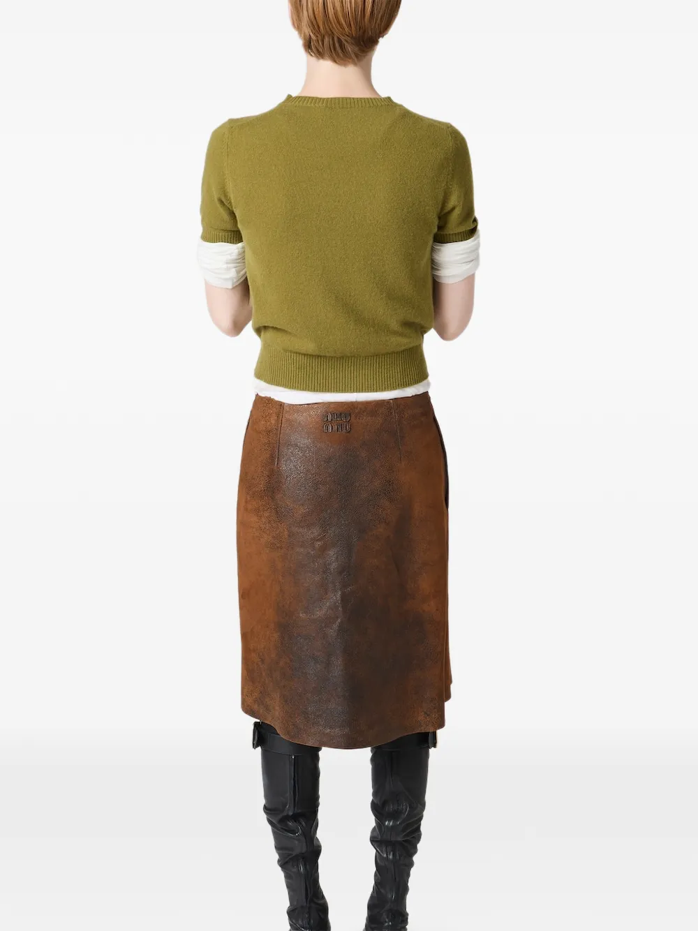 Miu Kasjmier top met logodetail Groen