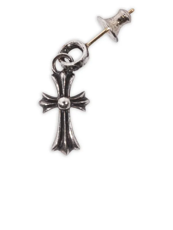2002さん専用　Chrome Hearts CH Cross Baby Fat Chrome Hearts Baby Fat Cross Pendant Earring | Silver | FARFETCH SG