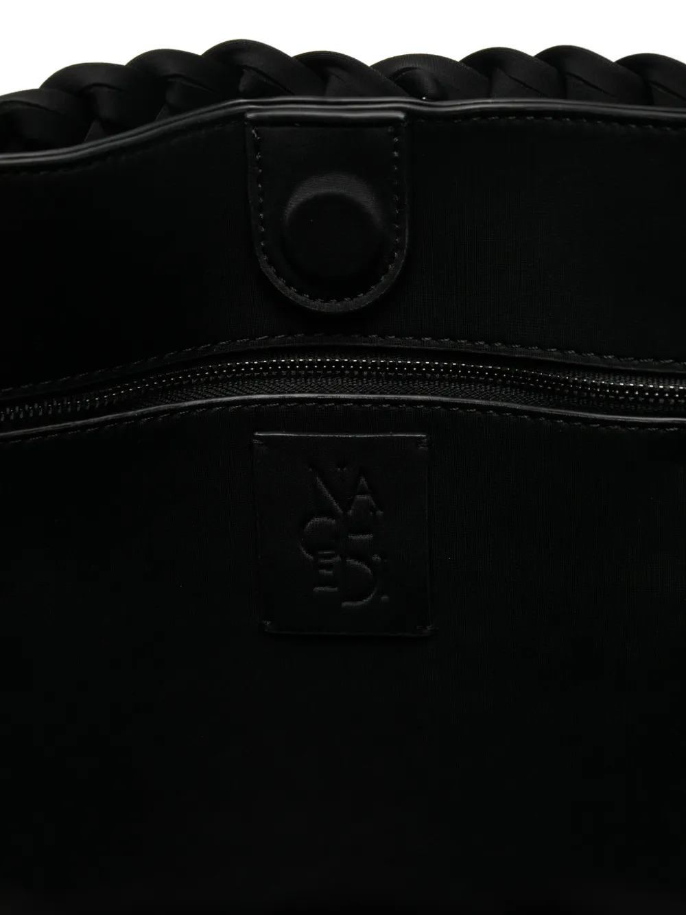 Naghedi Large Como Woven Black Tote Bag In Black