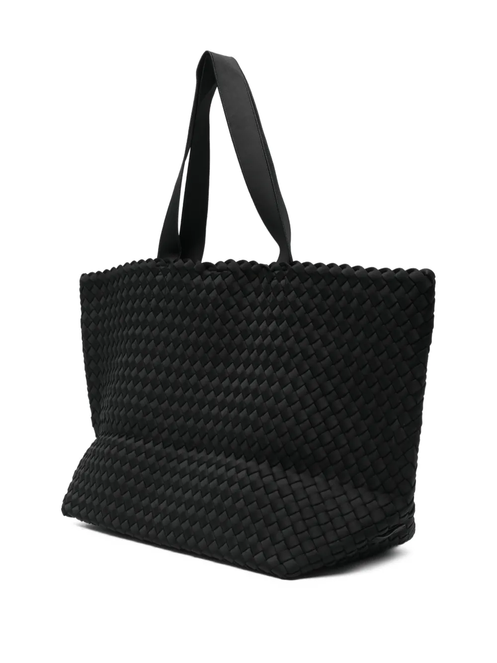 Naghedi Large Como Woven Black Tote Bag In Black