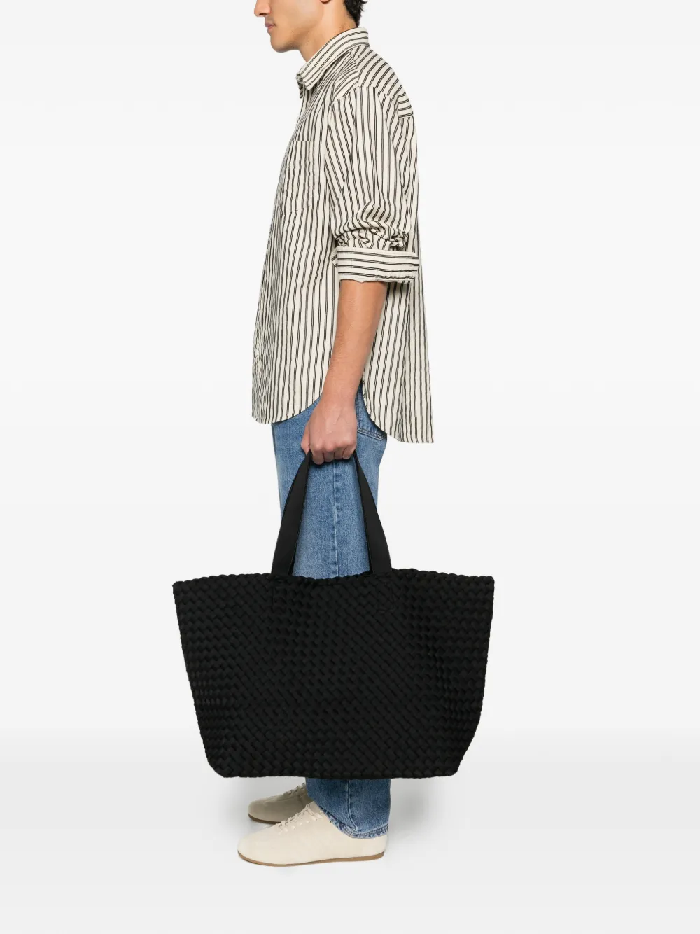 NAGHEDI large Como woven black tote bag | Men | Image 2
