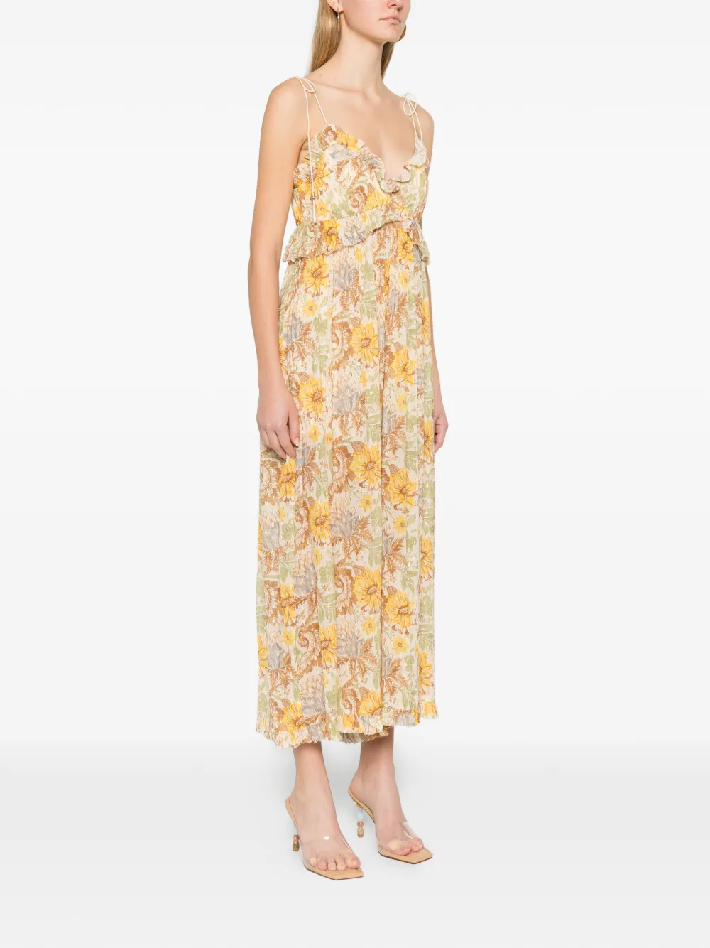 Ruffled Floral Jumpsuit