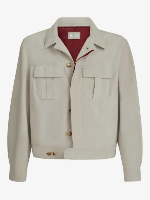 Brunello Cucinelli buttoned suede jacket