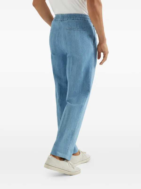 Brunello Cucinelli drawstring-waist Pleated Jeans | Blue | FARFETCH