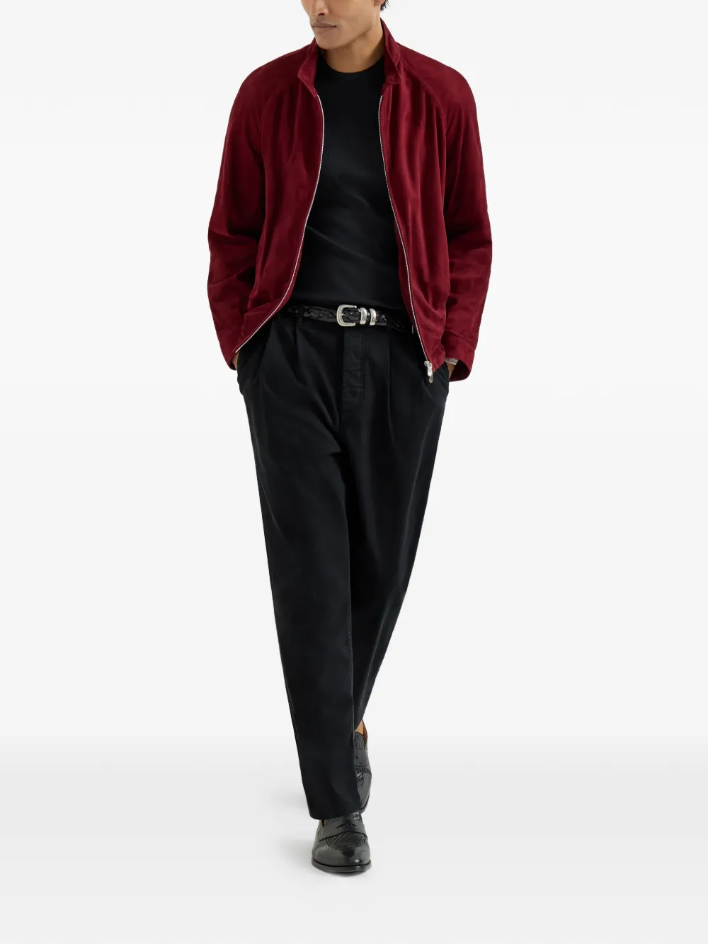 Brunello Cucinelli Geribbeld T-shirt met ronde hals - Zwart