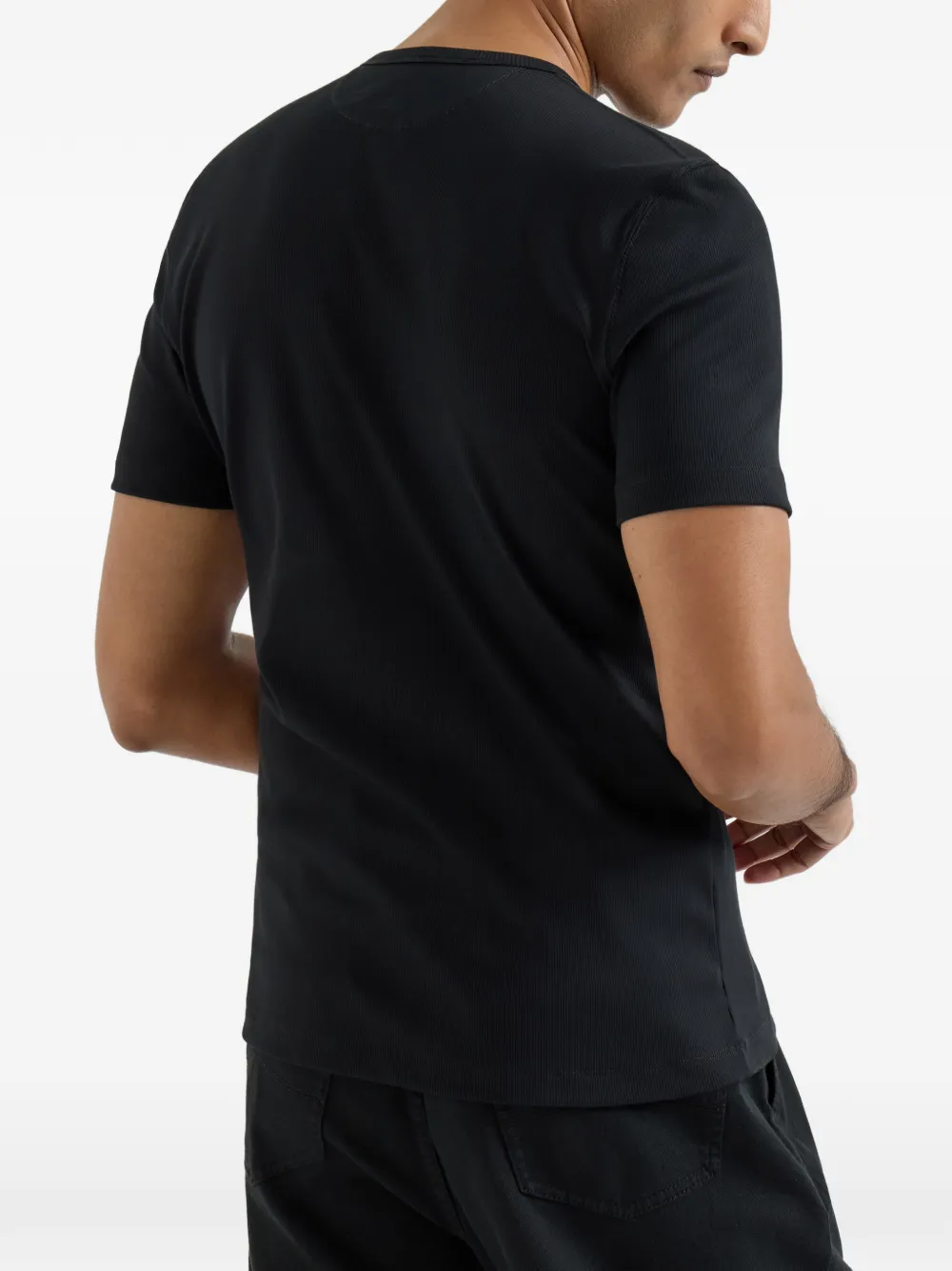 Brunello Cucinelli Geribbeld T-shirt met ronde hals Zwart