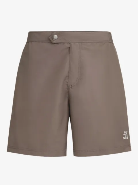 Brunello Cucinelli Paspelierte Badeshorts mit verstellbarem Bund
