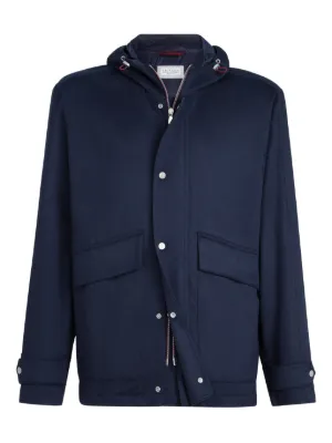 Brunello Cucinelli Collar Jacket | Blue | FARFETCH SG
