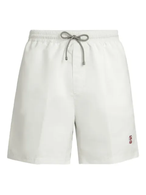 Brunello Cucinelli drawstring logo swim shorts