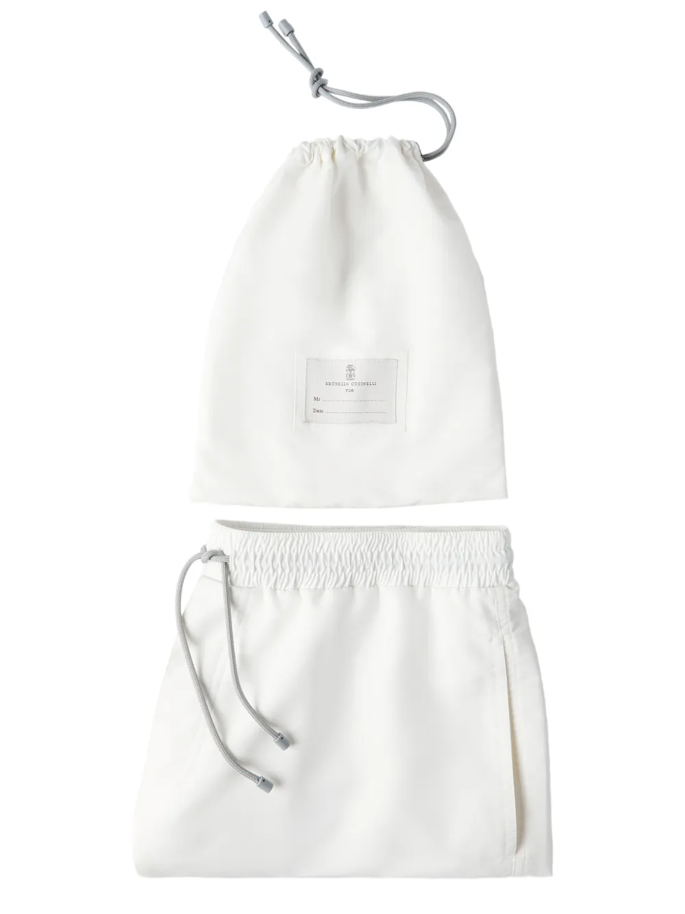 Brunello Cucinelli Zwembroek met logo Wit
