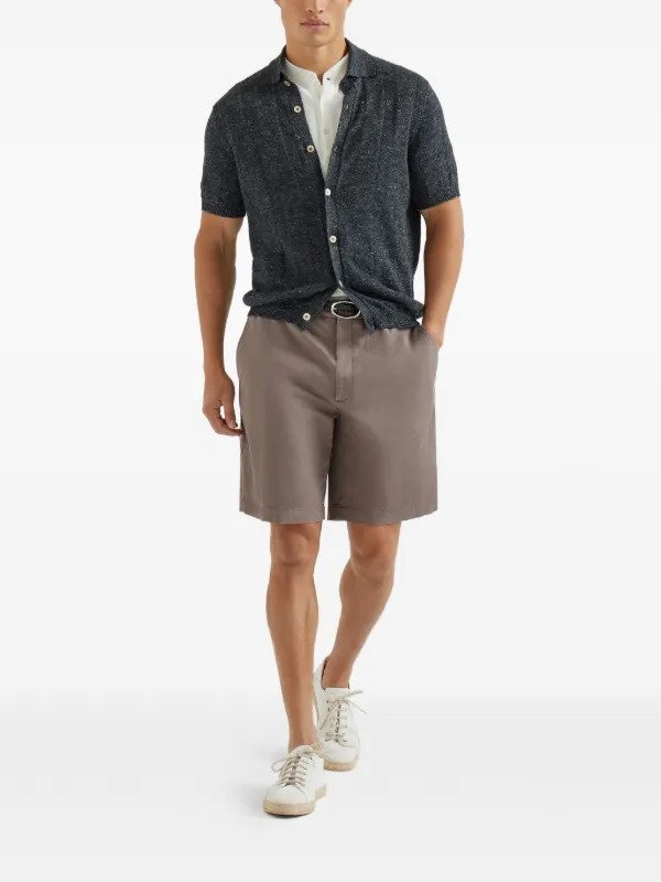 Brunello Cucinelli ガーメントダイ ショートパンツ | ブラウン